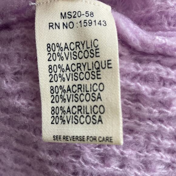 FRNCH Paris Crew Neck Pointelle Knit Sweater Lavender Sweater Size S/M - Picture 5 of 6